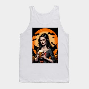 Vampire beer girl of Halloween Tank Top